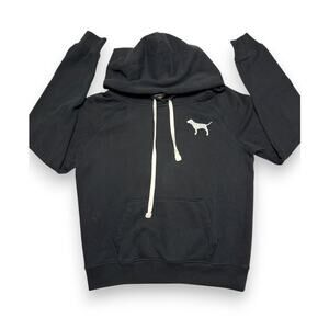 Victoria Secret Pink Black Relaxed Classic Pullover Hoodie Size Medium